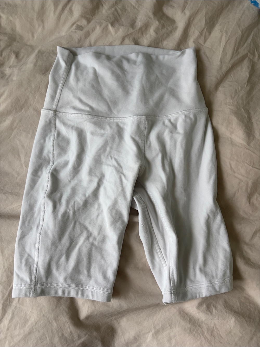 Lululemon High-Waisted White Women's Active Bike Shorts